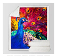Load image into Gallery viewer, Peacock Bird Blanket