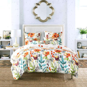 Plant / Flower printed bed linens set Single Double Queen King Sizes pillowcase & duvet cover sets bed cover set new 3pcs linens