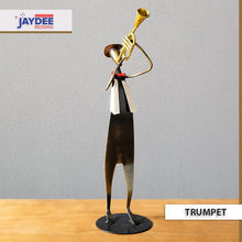Load image into Gallery viewer, Metal Sculpture Rock Band Trumpet Playing Figurine Pop