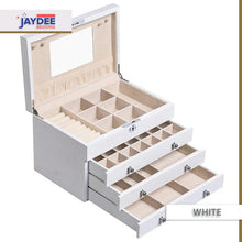 Load image into Gallery viewer, Wooden Jewelry Organizer Cabinet Mirror Casket