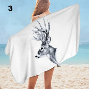 Reindeer Microfiber Beach/Bath Towel
