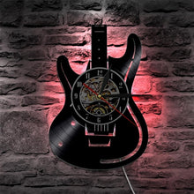 Load image into Gallery viewer, Vinyl Record Guitar LED Wall Clock