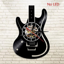 Load image into Gallery viewer, Vinyl Record Guitar LED Wall Clock