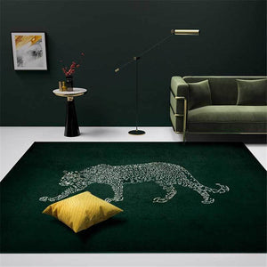 Fashion Luxury Leopard Green Carpet