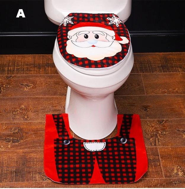 Santa Claus Toilet Carpet Cover Set
