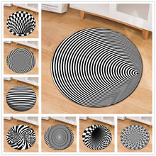 Load image into Gallery viewer, 3D Black&amp;White Stereo Vision Geometry Rug