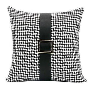 30x50/45/50cm Luxury Black White Gold Leather Strip Cushion Cover