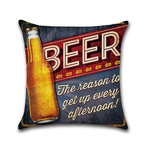 Sofa Beer Retro Style Cushion Cover Pillowcase