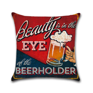 Sofa Beer Retro Style Cushion Cover Pillowcase