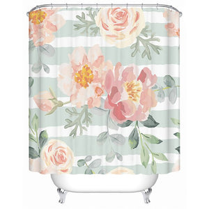 Watercolor Floral Design Shower Curtain