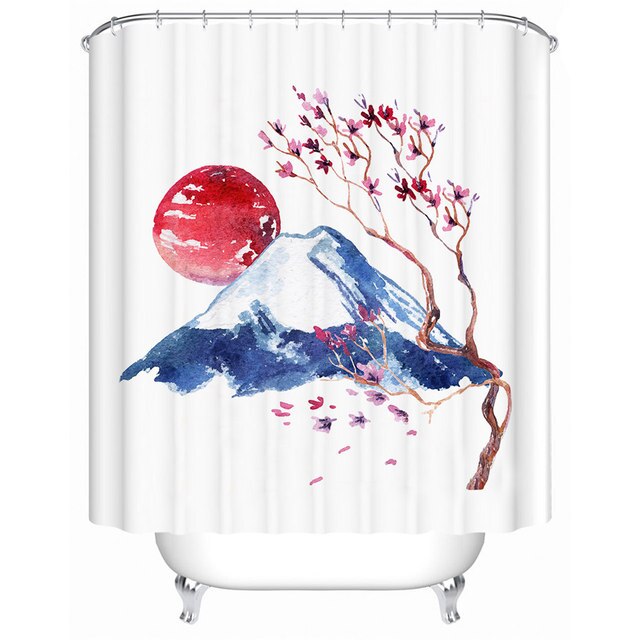 Watercolor Floral Design Shower Curtain