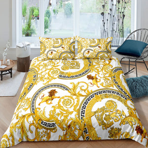 Luxury Home Textiles 3D Golden Quilt Cover Set-jaydeebedding