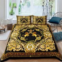 Load image into Gallery viewer, 3D Golden Printed Lion Quilt Cover Set-jaydeebedding
