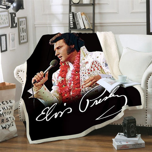 Elvis Presley 3D Fleece Throw Blanket-jaydeebedding