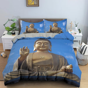 3D Buddha Mandala Quilt Cover Set