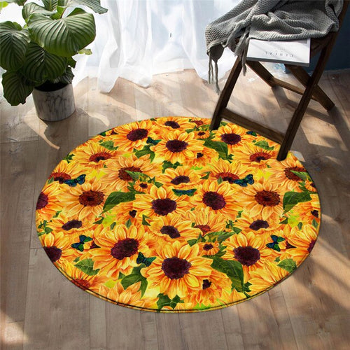 Sunflower Round Area Rug