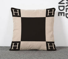 Load image into Gallery viewer, Retro H Linen square size 45x45cm Cushion Cover