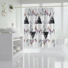 Load image into Gallery viewer, geometry-floral-waterproof-shower-curtain.jpg