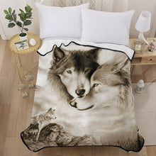 Load image into Gallery viewer, Grey-Wolf-Animal-Warm-Blanket.jpg
