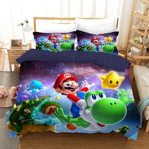 Super Mario Galaxy Quilt Cover Set
