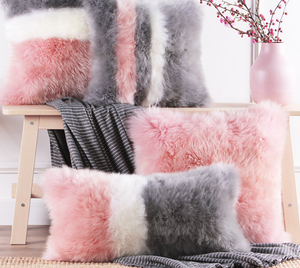 Soft Fluffy Pink Cushion Cover-jaydeebedding