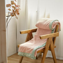 Load image into Gallery viewer, Green-&amp;-Pink-Soft-Warm-Velvet-Blanket.jpg