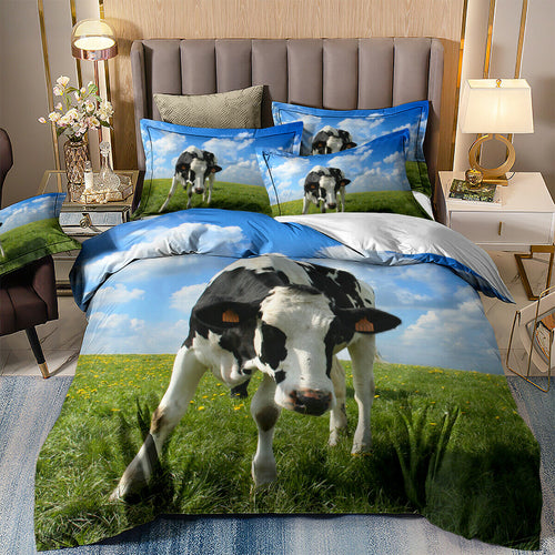 3D Printed Cow Quilt Cover Set