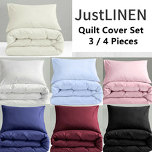 Load image into Gallery viewer, JustLINEN Superb Poly Cotton Quilt Cover Set With Queen Pillow Cases S/D/K/Q/SK