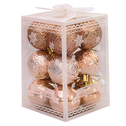 12pcs (Champagne) Christmas Balls Ornaments