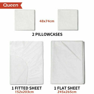 500TC Ultra Soft - 4Pcs FLAT&FITTED Sheet Sets Double/Queen/K