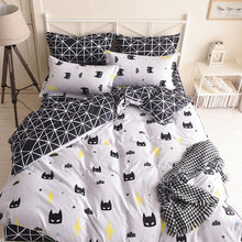 Load image into Gallery viewer, Black and White Bat Quilt Cover Set