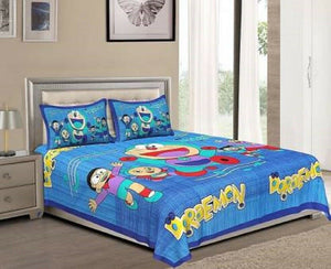 Doraemon Queen Size Cotton Bed Sheet Set -jaydeebedding