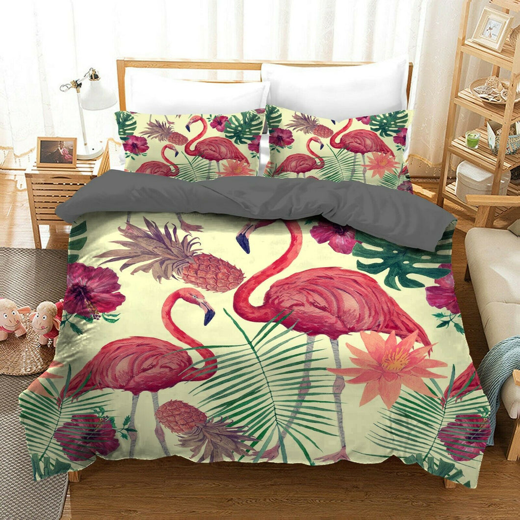 Flamingo Tropical Quilt Cover Set