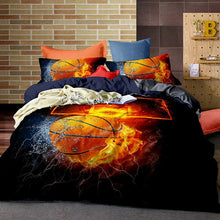 Load image into Gallery viewer, Fire Basketball Sports Quilt Cover Set 