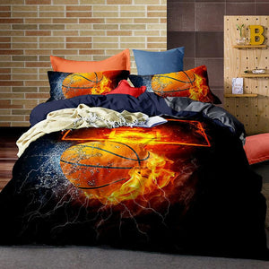 Fire Basketball Sports Quilt Cover Set 