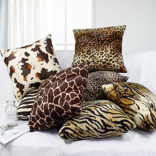 Leopard Tiger European Flannel Cushion Cover-jaydeebedding