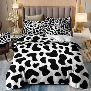 Black and White Cow Pattern Quilt Cover Set
