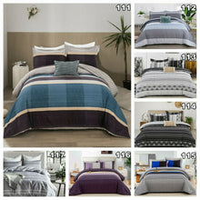 Load image into Gallery viewer, Striped Soft Doona Quilt Duvet Cover Set Double/Queen/K