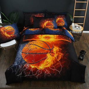 Fire Basketball Sports Quilt Cover Set 