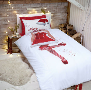 Santa & Mrs. Claus Christmas Reversible Print Quilt Cover Set