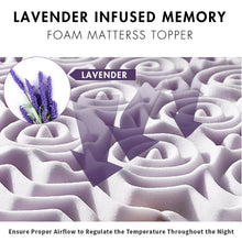 Load image into Gallery viewer, Lavender Memory Foam Mattress Topper 7 Zone BREATHABLE Queen King Double/S 5/8cm