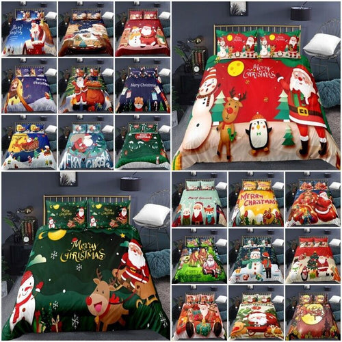 3D Cheery Christmas Quilt Cover  Set
