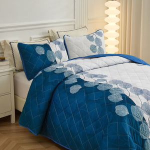 Floral Quilt Coverlet Bedspread Set Patchwork Comforter Pillowcase Queen Size AU
