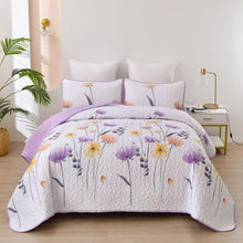 Load image into Gallery viewer, Florals Quilt Coverlet Patchwork Bedspread Comforter Sets Queen Size Pillowcases