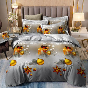 Multicolored Christmas Soft Doona Quilt Cover Set
