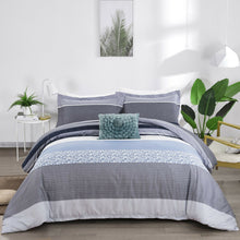 Load image into Gallery viewer, Striped Soft Doona Quilt Duvet Cover Set Double/Queen/K