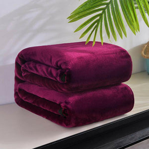 100cm x 120cm Solid Soft Plush Warm Flannel Blanket