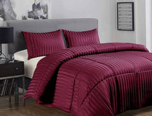 Load image into Gallery viewer, Ramesses 3 Piece Damask Stripe Comforter Set 3pc All-Season Filled Bedding Set
