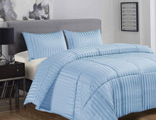 Load image into Gallery viewer, Ramesses 3 Piece Damask Stripe Comforter Set 3pc All-Season Filled Bedding Set