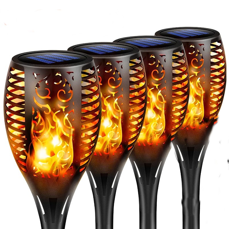 96 LED Outdoor Solar Torch Flickering Dancing Flame Lamp